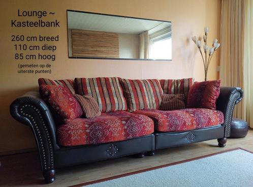 Grote Lounge/ Kasteelbank te koop  260 x 110 x 85 cm, Huis en Inrichting, Banken | Sofa's en Chaises Longues, Gebruikt, Driepersoons