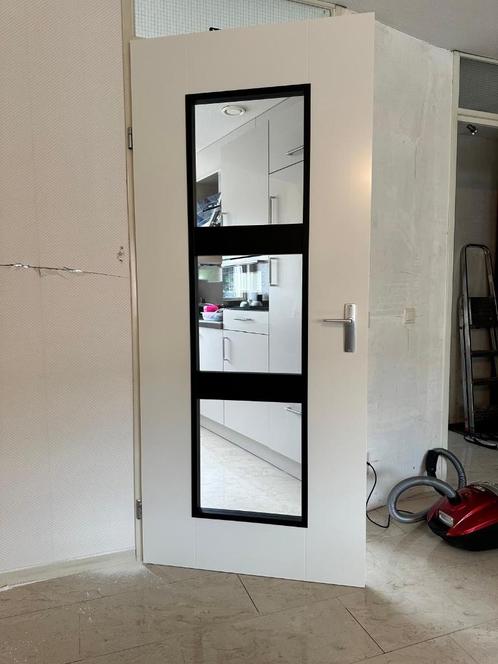 Binnendeur wit met blank glas - 208,5 x 88cm, Huis en Inrichting, Overige Huis en Inrichting, Gebruikt, Ophalen
