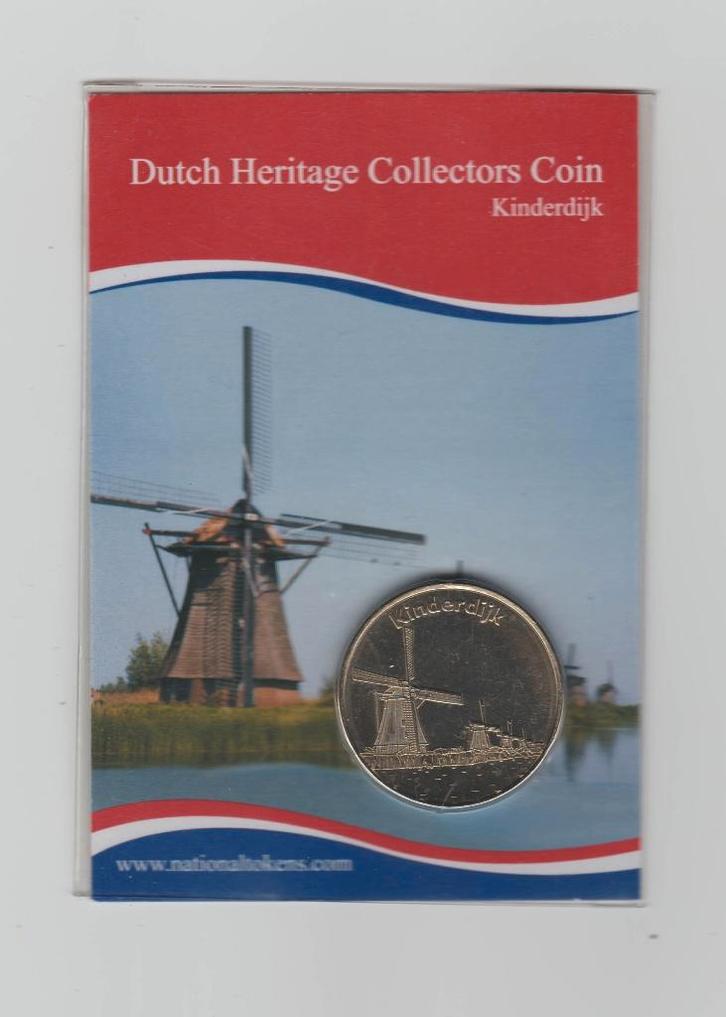 Munt - Penning Dutch Heritage Kinderdijk, Postzegels en Munten, Penningen en Medailles, Overige materialen, Nederland, Verzenden