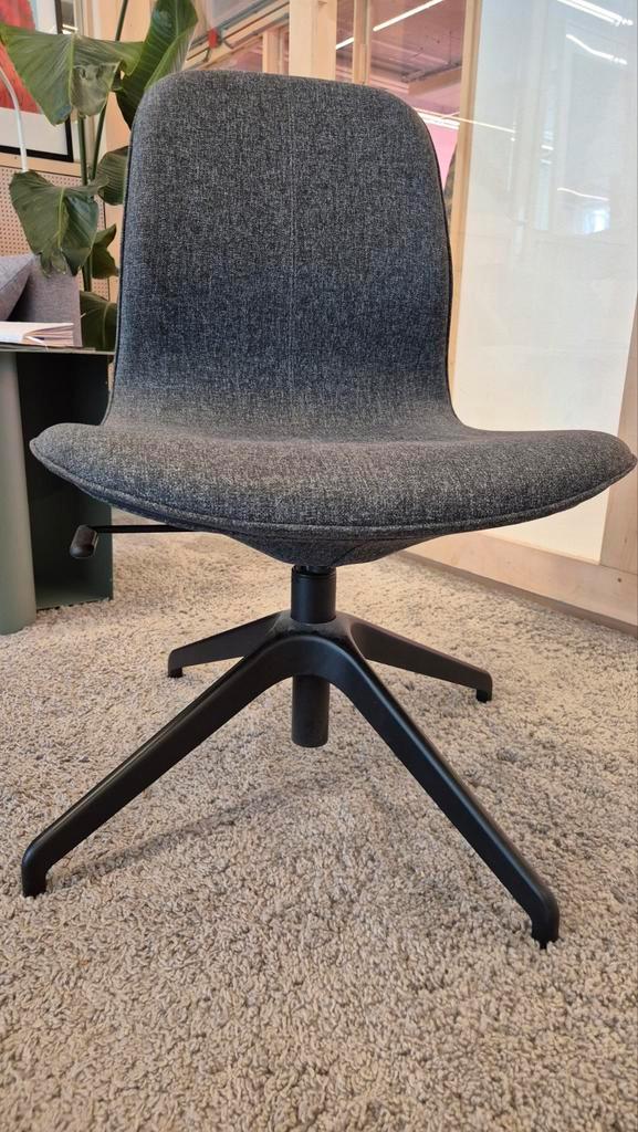 Ikea Langfjall - Grijze bureaustoel met stoffen bekleding, Huis en Inrichting, Stoelen, Zo goed als nieuw, Eén, Metaal, Stof, Grijs