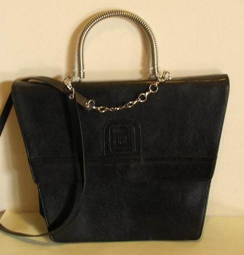 Italiaanse leren tas met metalen handvat. 334, Sieraden, Tassen en Uiterlijk, Tassen | Damestassen, Zo goed als nieuw, Handtas