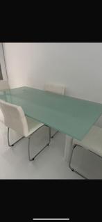 Glazen eetkamertafel, Huis en Inrichting, Tafels | Eettafels, Ophalen, 50 tot 100 cm, Rechthoekig, Glas