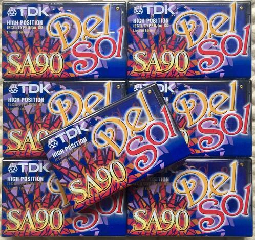 NOS TDK SA90 Del Sol Limited edition cassettebandjes SA 1997, Cd's en Dvd's, Cassettebandjes, Nieuw in verpakking, Onbespeeld