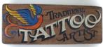 Uniek handgeschilderd reclame bord/traditional tattoo artist, Reclamebord, Zo goed als nieuw, Verzenden
