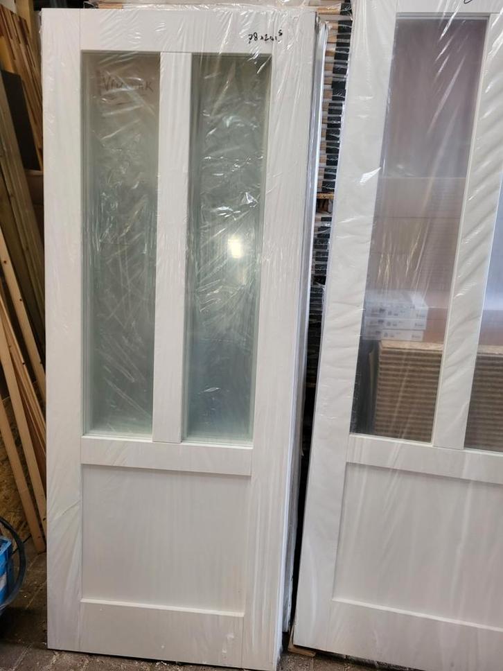78x201,5cm binnendeur opdek en stomp incl veiligheid glas, Doe-het-zelf en Verbouw, Deuren en Horren, Zo goed als nieuw, Binnendeur