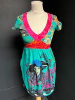 Mooie aqua dames jurk / tuniek Desigual maat S, Blauw, Ophalen of Verzenden, Zo goed als nieuw, Boven de knie