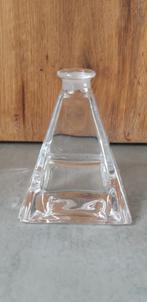 Laag vaasje 10 cm hoog van stevig glas, Ophalen of Verzenden