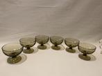 Retro Set van 6 Arcoroc France Rookglas Smoke Dessert coupes, Huis en Inrichting, Ophalen, Gebruikt, Overige stijlen, Glas