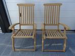 2 verstelbare teakhouten tuinstoelen / 99 euro per stuk, Ophalen, Gebruikt, Teakhout, Verstelbaar