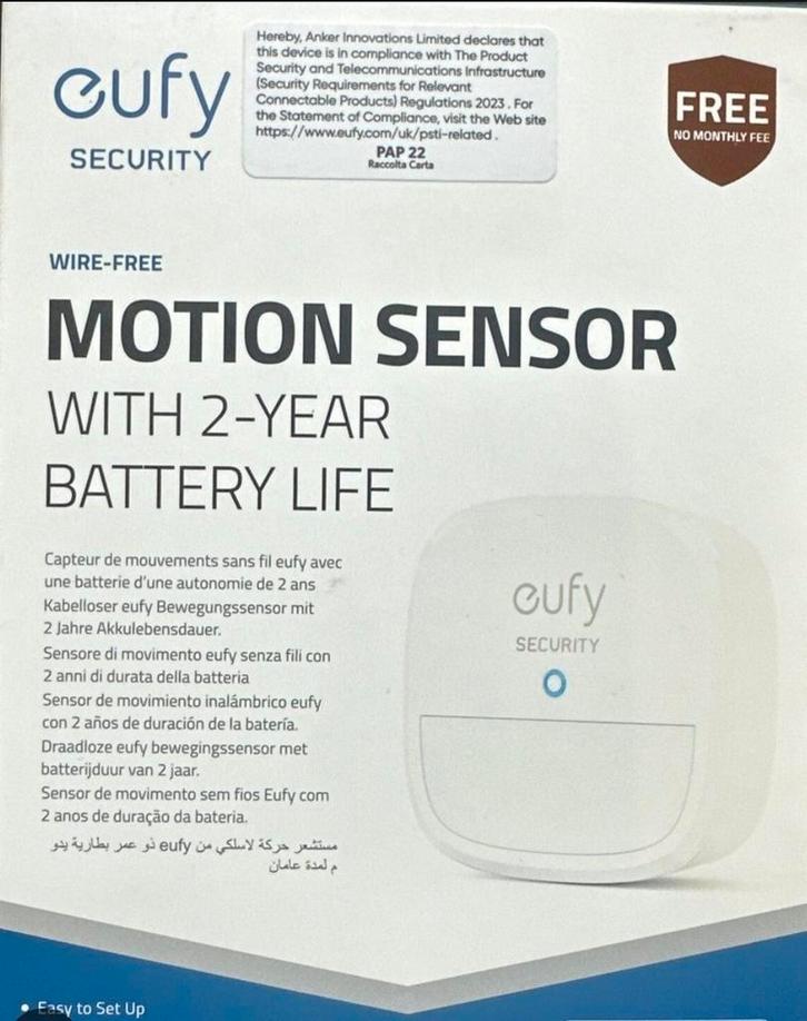 Eufy Bewegingssensor - Beveilig je huis! Nieuw in doos, Doe-het-zelf en Verbouw, Alarmsystemen, Nieuw, Detector, Sensor of Melder