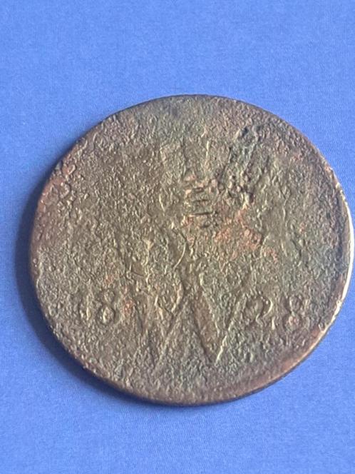 1828 U 1 cent in brons Willem I Utrecht, Postzegels en Munten, Munten | Nederland, Losse munt, 1 cent, Koning Willem I, Verzenden