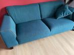 2,5 zits bank (petrol) met kussens + hocker, Huis en Inrichting, Banken | Bankstellen, Ophalen, Gebruikt, Driepersoons, 75 tot 100 cm