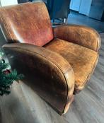 2 Schapenleren Wagenwiel Fauteuils - Vintage Stijl, Ophalen, Gebruikt, Leer, 75 tot 100 cm