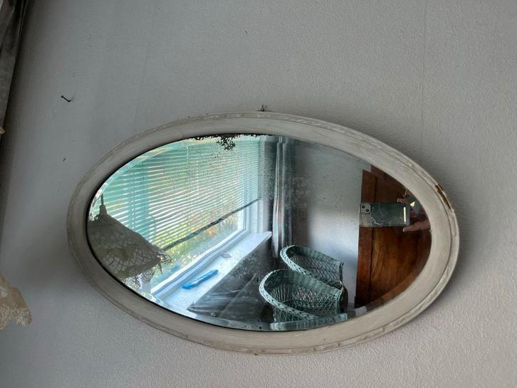 Antieke ovale Spiegel, Antiek en Kunst, Antiek | Spiegels, Minder dan 50 cm, Minder dan 100 cm, Rond, Ophalen