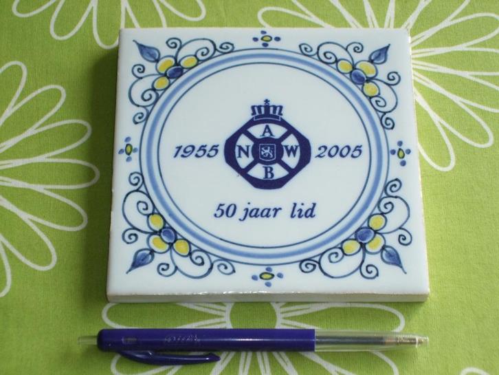 ANWB tegel 50 jaar lid 1955 - 2005, Verzamelen, Overige Verzamelen, Zo goed als nieuw, Ophalen of Verzenden