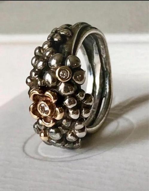 Zeldzame en prachtige zilveren Pandora ring zgan, Sieraden, Tassen en Uiterlijk, Ringen, Zo goed als nieuw, Dame, Kleiner dan 17