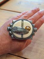 Pracht Ermani Bulatti Art Nouveau metalen Revival broche😍, Sieraden, Tassen en Uiterlijk, Broches, Overige materialen, Gebruikt