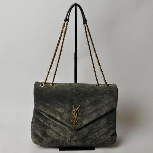 Saint Laurant Loulou Suede Medium Grey | ZGAN, Sieraden, Tassen en Uiterlijk, Tassen | Damestassen, Zo goed als nieuw