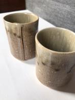 Japanse theekopjes mokjes keramiek gesigneerd 2 st yunomi, Antiek en Kunst, Ophalen of Verzenden