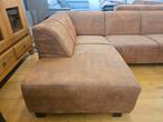 Hoekbank- Microvezel- Cognac, Huis en Inrichting, Banken | Bankstellen, Gebruikt, Minder dan 75 cm, Hoekbank, Driepersoons