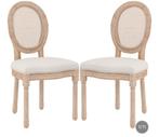 Set van 2 barok/retro eetkamerstoelen, Nieuw, Wicker, Nvt, Nvt