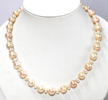 Schitterende Sterling Zilver Zoetwater Parel Ketting 47 CM   beschikbaar voor biedingen