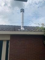 Houtkachel (open) met Dubbelwandige Pijp en Dakdoorvoer, Huis en Inrichting, Kachels, Ophalen of Verzenden, Gebruikt, Hout