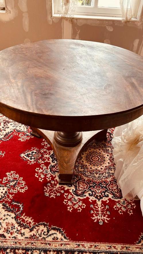 Antieke Salontafel - 100cm Doorsnee, Antiek en Kunst, Antiek | Meubels | Tafels, Ophalen of Verzenden
