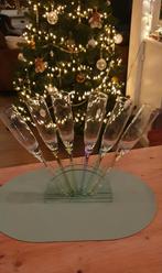 Zes champagne flutes met glazen houder in ovp., Ophalen, Zo goed als nieuw, Overige typen
