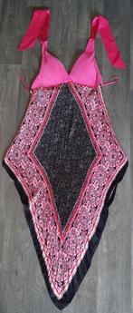 TK PLISSEE PLISSÉ jurk dames, ROZE/ZWART HALF LANG MET SPLIT, Maat 38/40 (M), Overige kleuren, Ophalen of Verzenden, Zo goed als nieuw
