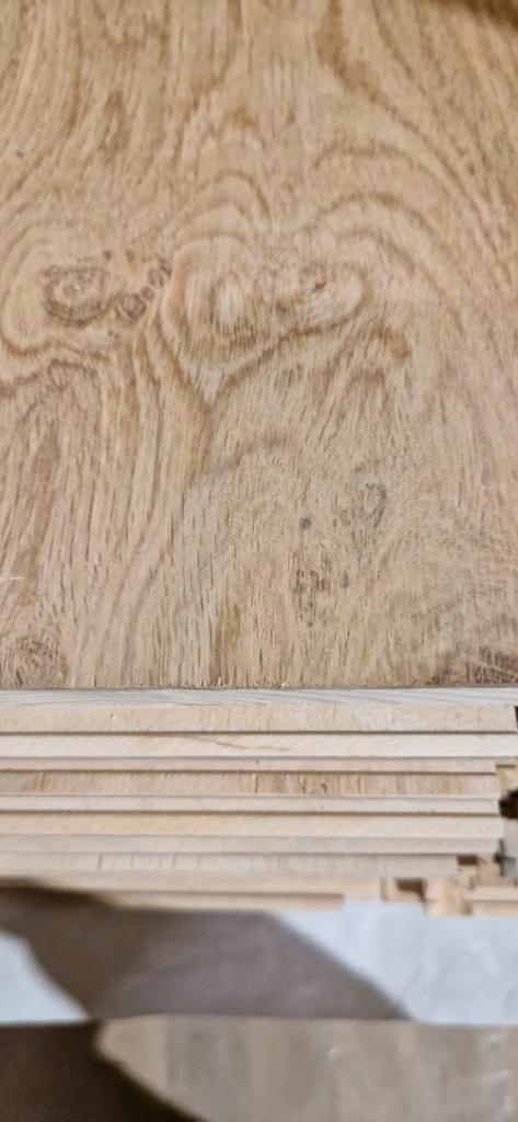 24M2 eikenhouten duo lamelparket vloerdelen #VERNIEUWD#, Doe-het-zelf en Verbouw, Vloerdelen en Plavuizen, Gebruikt, Parket, Hout
