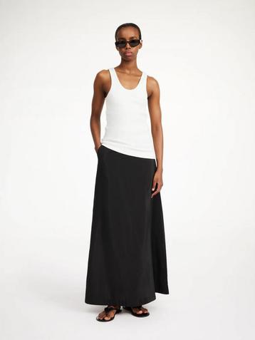 By Marlene Birger maxi rok zwart katoen met trekband beschikbaar voor biedingen