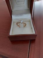 Rosé  gouden solitair verlovingsring 18 kt met diamant, Ophalen of Verzenden, Roze, Dame, Goud