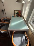 Glazen Eettafel voor 4 Personen, Huis en Inrichting, Tafels | Eettafels, Ophalen, Gebruikt, 100 tot 150 cm, Glas