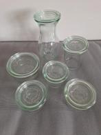 6 glazen weck potten / Weck stortglas, Huis en Inrichting, Ophalen of Verzenden, Zo goed als nieuw, Glas, Pot, Bus of Blik