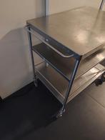 RVS Serveerwagen - Industrieel Design, Minder dan 50 cm, Gebruikt, 50 tot 100 cm, Ophalen of Verzenden