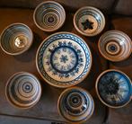 Mooie set schalen - handbeschilderd, Antiek en Kunst, Antiek | Keramiek en Aardewerk, Ophalen of Verzenden