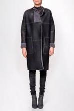 humanoid antraciet shearling lammy coat jas | s, Ophalen of Verzenden, Driekwart, Maat 36 (S), Grijs
