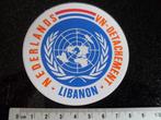 sticker nederlands VN detachement libanon logo embleem leger, Verzamelen, Verzenden, Zo goed als nieuw, Bedrijf of Vereniging