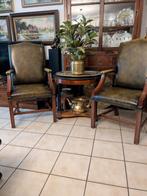 Gainsborough armchair (6x) in olijfgroen leder., Ophalen