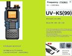 Quansheng UV-K5 (99) Firmware IJV 2.9R5 (Blauwe versie), Nieuw, Ophalen of Verzenden, Portofoon of Walkie-talkie, Met broekklem