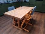 Eiken Kloostertafel met bank, Ophalen, Eikenhout, 50 tot 100 cm, 150 tot 200 cm