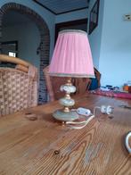 Antiek /vintage Schemerlamp op marmeren voet en stoffen kap, Antiek en Kunst, Antiek | Lampen, Ophalen of Verzenden