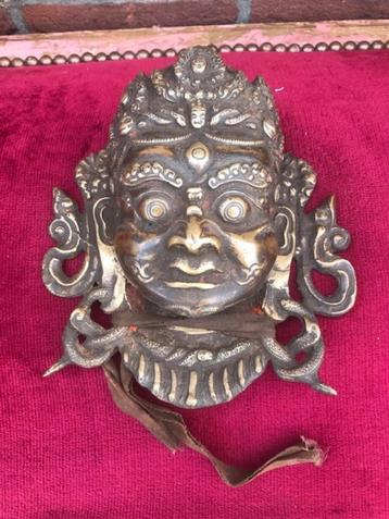 oud bronzen Mahakala masker, Tibet