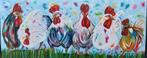 Schilderij Kippen, Antiek en Kunst, Kunst | Schilderijen | Modern, Ophalen