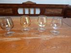 4 vintage borrelglaasjes, licht getint glas, Antiek en Kunst, Ophalen of Verzenden