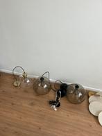 3 x Glazen hanglampen (smoked glas), Ophalen, Zo goed als nieuw, Glas, Minder dan 50 cm