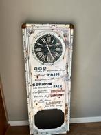 Grote metalen industriële klok. Klok memobord shabby look, Ophalen of Verzenden, Zo goed als nieuw