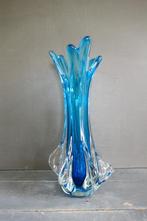 Vintage Murano glass vaas turquoise made in Italy, Antiek en Kunst, Antiek | Vazen, Verzenden