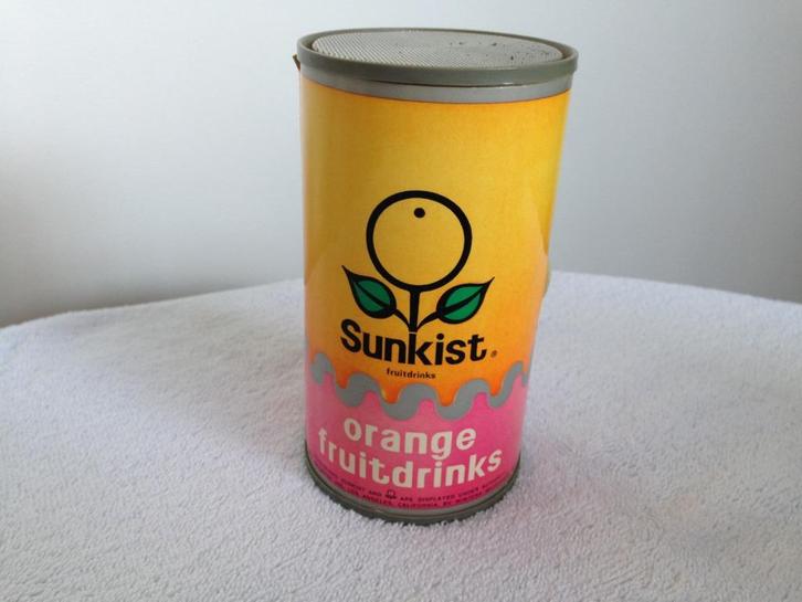transistor radio's retro Sunkist Orange Fruit Drinks Can., Audio, Tv en Foto, Radio's, Zo goed als nieuw, Transistorradio, Ophalen